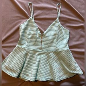 Mint green peplum top